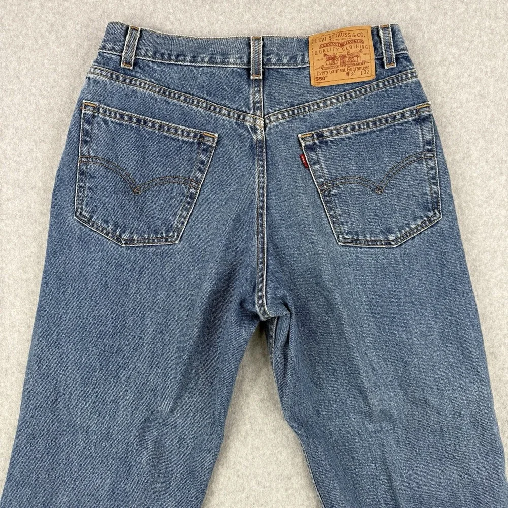 Vintage Levis Jeans Mens‎ 34x32 (Fits 34x30) Blue 550 Tapered Y2K Made In USA